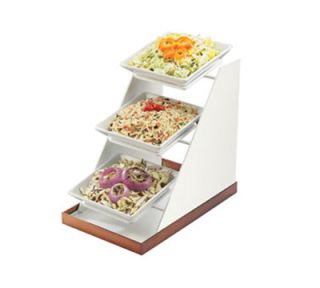 Cal Mil 3 Tier Square Luxe Bowl Display   10x16 1/4x17 Melamine, White
