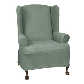 Maggie 1 pc. Stretch Wing Chair Slipcover, Blue/Silver