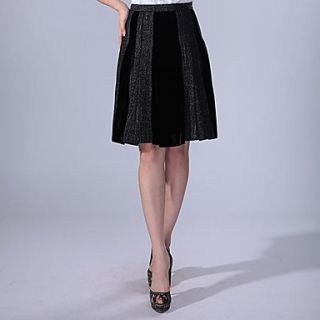 Cerel Fashion Stitching Vintage Midi Skirt