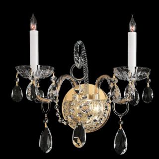 Crystorama 1122 PB CL S Traditional Swarovski Elements Crystal Wall Sconce  