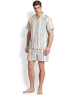 Derek Rose Striped Shortie Pajama Set   Color
