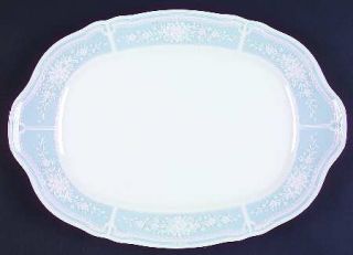 Noritake Lacewood 14 Oval Serving Platter, Fine China Dinnerware   White/Pink/B