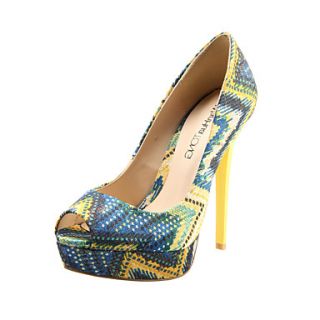 Fabric Womens Stiletto Heel Peep Toe Pumps/Heels Shoes