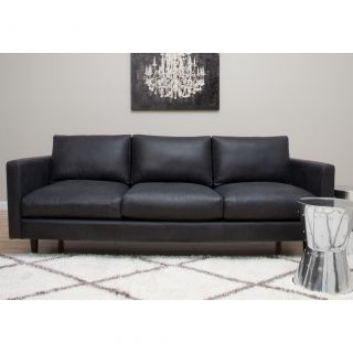 Sax Oxford Leather Black Sofa