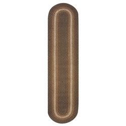 Pinehurst Black/ Chocolate Braided Wool Rug (2 X 9)