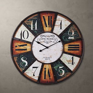 H24 Country Style Metal Square Wall Clock