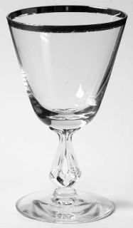 Fostoria Legacy Wine Glass   Stem #6065          Wide Platinum Band