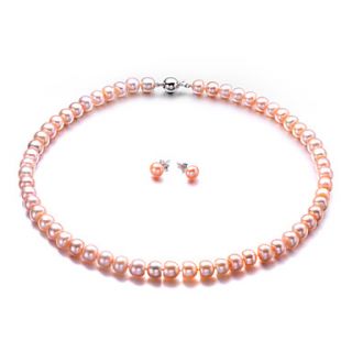 Luckypearl 9 10 mm Natural Pearls 925 Silver Jewelry Set SD0003P220270