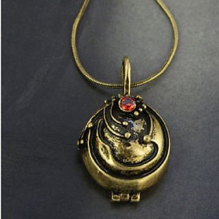 MISS U Womens Vintage Ruby Gold Necklace
