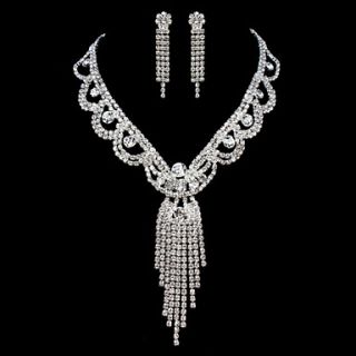 ME Vintage Luxury Austria Rhinestone Set Wedding Necklace And Earings Set T0011
