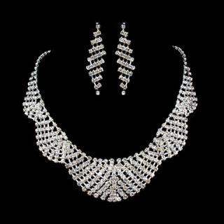 ME Vintage Luxury Austria Rhinestone Set Wedding Necklace And Earings Set T0012