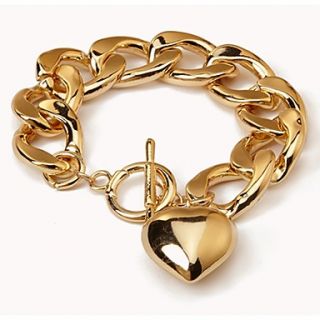 Shining Fashion Gold Heart Chain Bracelet (Screen Color)