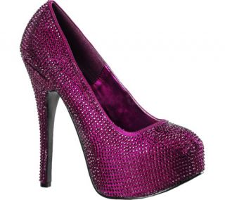 Womens Bordello Teeze 06R   Purple Satin/Rhinestones High Heels