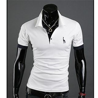 HKWB Casual Big Size Short Sleeve Polo Shirt(White)