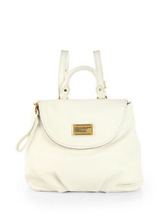 Marc by Marc Jacobs Classic Q Marissa Leather Backpack   White Birch