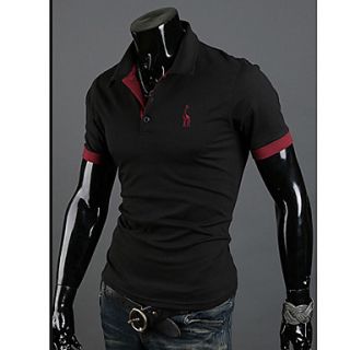 URUN British Style Short Sleeve Polo Shirt(Black)