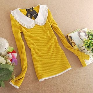 Meitiantian Round Long Sleeve Yellow Bottoming Shirt