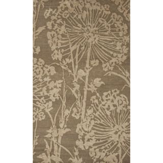 Hand knotted Gold/ Yellow Floral Pattern Wool Rug (8 X 11)