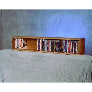 The Wood Shed Solid Oak Wall / Shelf Mount 118 CD / DVD / VHS Media Cabinet