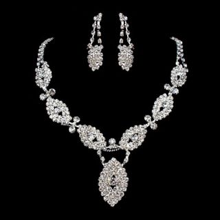 ME Vintage Luxury Austria Rhinestone Set Wedding Necklace And Earings Set T0015