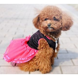Petary Pets Cute Rose Decorate Diamonade Cotton Mesh Ball Gown Dress For Dog