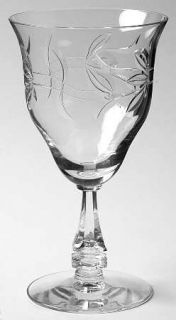 Tiffin Franciscan 17476 1 Water Goblet   Stem #17476, Cut    Floral On Bowl