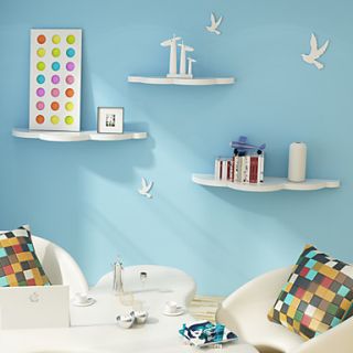 Larger Super Lovely Wooden Like Floating Clouds Shaped Wall Mounted Domestic Storage Shelf