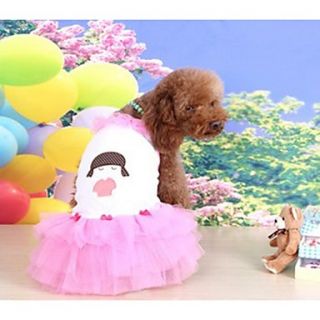 Petary Pets Cute Embroidery Girl Cotton Mesh Ball Gown Dress For Dog