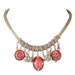 JANE STONE Gold Turqupise Hollow out Chain Spring Bohemian Necklace(2 Colors)