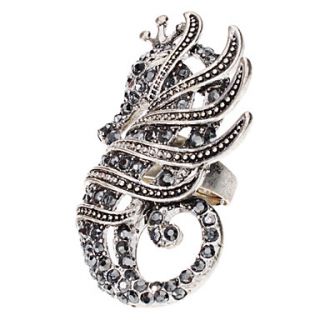 Hippo Shape Tibetan Silver Diamond studded Adjustable Ring