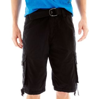 Chalc Poplin Cargo Shorts, Black, Mens