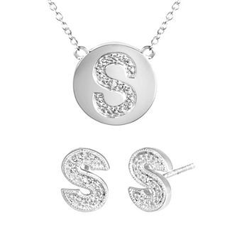 ONLINE ONLY   Diamond Addiction Diamond Accent Initial S Set, Womens