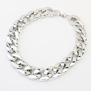 Shadela Thick Chain Silver Fashion Necklace CX131 2