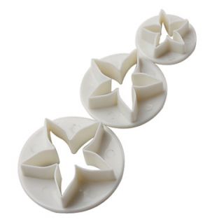 DIY Four Petal Flower Pattern Cake and Cookies Cutter Mold (3 Pieces)