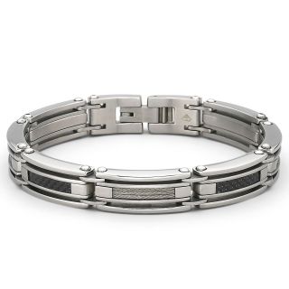Mens Cable Bracelet Stainless Steel, White