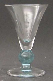 Bryce Apollo Cerulean (Blue) Sherry Glass   Stem #925, Cerulean Blue Stem,Clear
