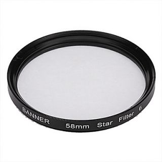 Banner 6pt 58mm Star Filter for Canon, Nikon, Sony and More
