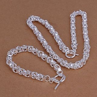 Oyami Cuprum Silvering Bracelet Necklace Suit LKNSPCS049