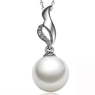 HoneyBaby Elegant Pearl Fire Pendant Necklace