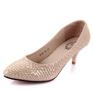 Womens Simple Weave Solid Color High Heels(Gold)