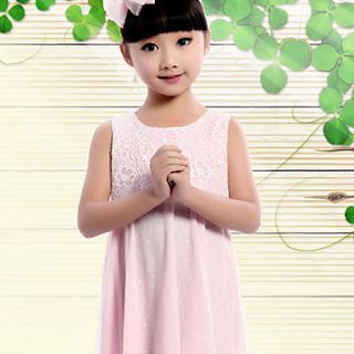 WXH ChildrenS Sweet Lace Vest Dress(Pink)