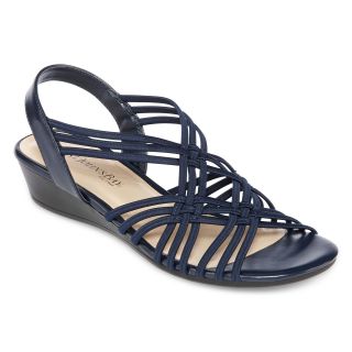 St. Johns Bay St. John s Bay Recently Strappy Wedge Sandals, Navy, Womens
