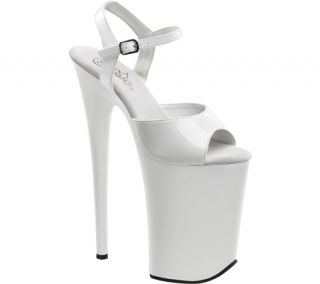 Womens Pleaser Infinity 909   White Patent/White PVC High Heels