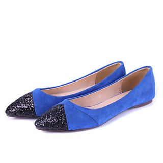 Womens Fashion Splice Sequins Flat Shoes(Royal Blue)