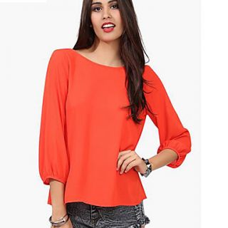 CoolCube Womens Bowknot Loose Fit Solid Color Chiffon T Shirt