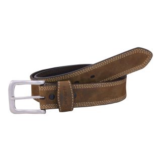 Carhartt Brown Leather Contrast Stitch Belt, Mens