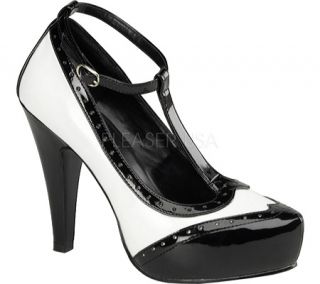 Womens Pin Up Bettie 22   Black/White Patent Leather Spectator Shoes