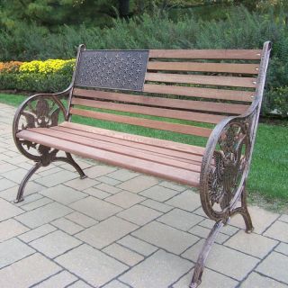 Oakland Living Proud American Cast Iron and Wood Bench   6011 2 AB