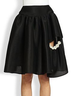 Simone Rocha Daisy Pearl Bite Skirt   Black