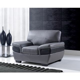 Grey/ Black Leather Chair